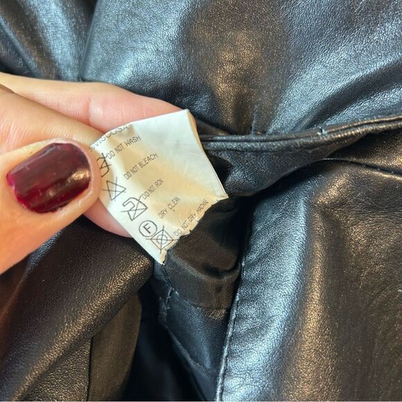 EXTE COLLEZIONE VERSACE WOMANS LEATHER JACKET BLAZER 42 US 6 BLACK ITALY CUT OUT - Picture 3 of 16